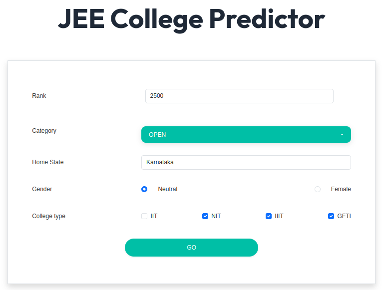 College Predictor